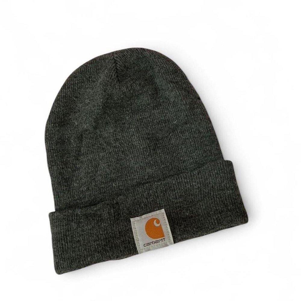 Carhartt Beanie Hat Knit Cap Warm Winter Cuffed Hat Grayโ